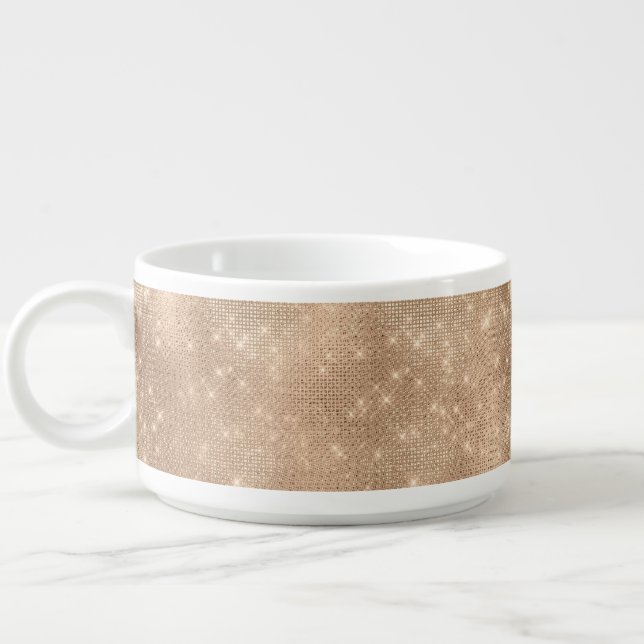 Chic Champagne Gold Sparkle Glitz Christmas Bowl (Right)