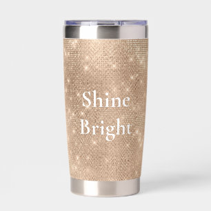 Chic Champagne Gold Sparkle Glitz Christmas Insulated Tumbler
