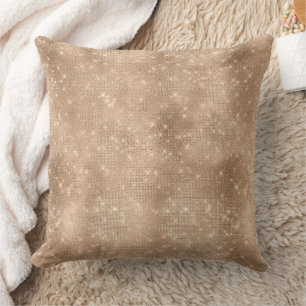 Chic Champagne Gold Sparkle Glitz Throw Pillow