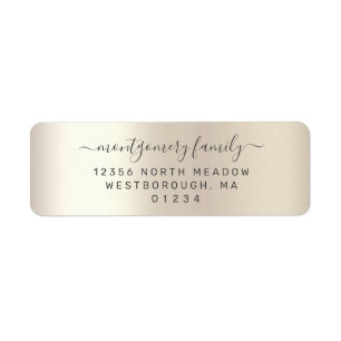 Chic Champagne Metallic Family Return Address Label