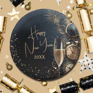 Chic Champagne Time Happy New Year Paper Bowls