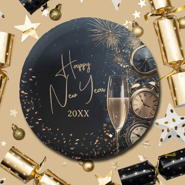 Chic Champagne Time Happy New Year Paper Bowls (Chic Champagne Time Happy New Year Paper Bowls)