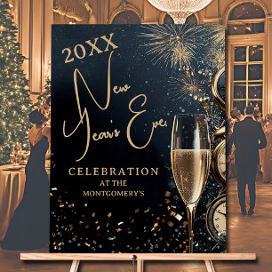 Chic Champagne Time New Year's Eve Party Acrylic Sign