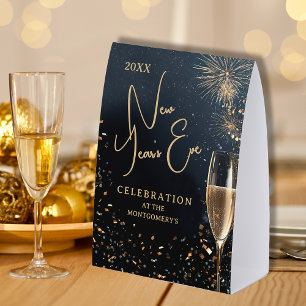 Chic Champagne Time New Year's Eve Party Paper Table Tent