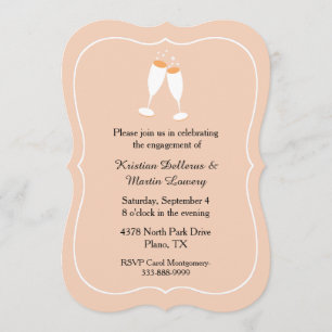 Chic Champange Toast Engagement Party Invitation