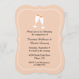 Chic Champange Toast Engagement Party Invitation