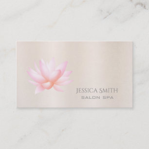Chic charming pale pink watercolor lotus flower business card