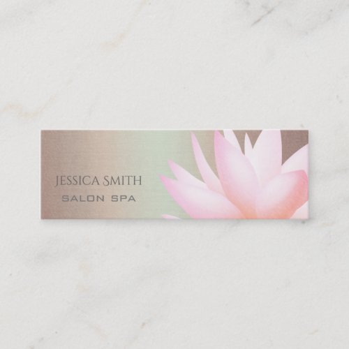 Chic charming pale pink watercolor lotus flower mini business card