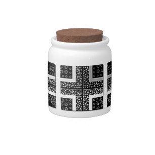 Chic Checkered Black, White & Red Graphics Art Des Candy Jar