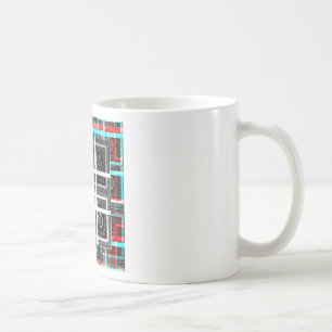 Chic Checkered Black, White & Red Graphics Art Des Coffee Mug