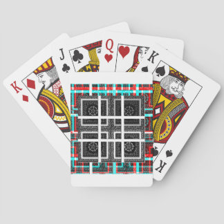 Chic Checkered Black, White & Red Graphics Art Des Poker Cards