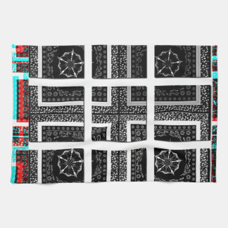 Chic Checkered Black, White & Red Graphics Art Des Towel