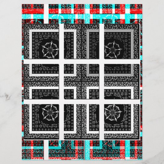 Chic Checkered Black, White & Red Graphics Design (Front)