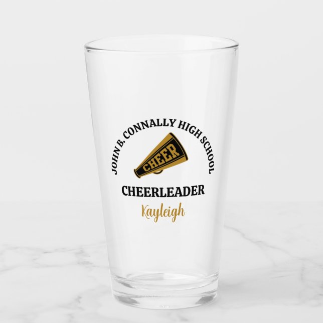 Chic Cheerleading Personalized Cheer Team Glass (Front)