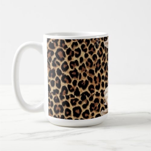 Chic Cheetah Animal Print & Flowers Laptop Decal Coffee Mug