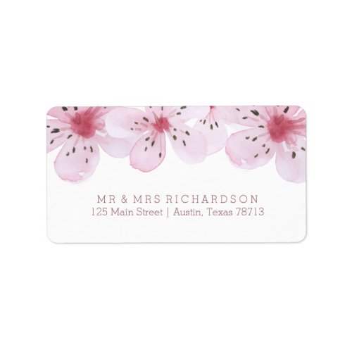 Chic Cherry Blossoms Wedding Label