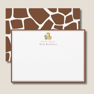 Chic Chestnut Brown Giraffe Skin Nursery New Baby  Note Card