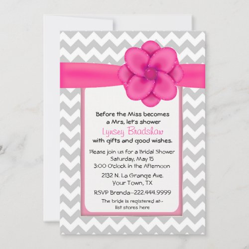 Chic Chevron Bridal Shower Invitation