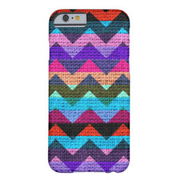 Chic Chevron Burlap Rustic #38 Barely There iPhone 6 Case