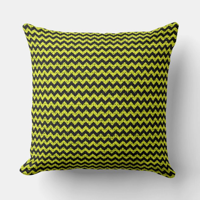 Chic Chevron Burlap Rustic #4 Throw Pillow (Front)