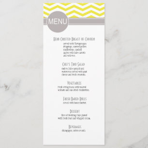 Chic Chevron Dinner Menu yellow