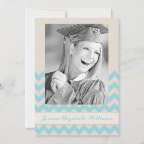Chic Chevron Graduation Personalized Announcements