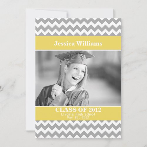 Chic Chevron Graduation Personalized Invites