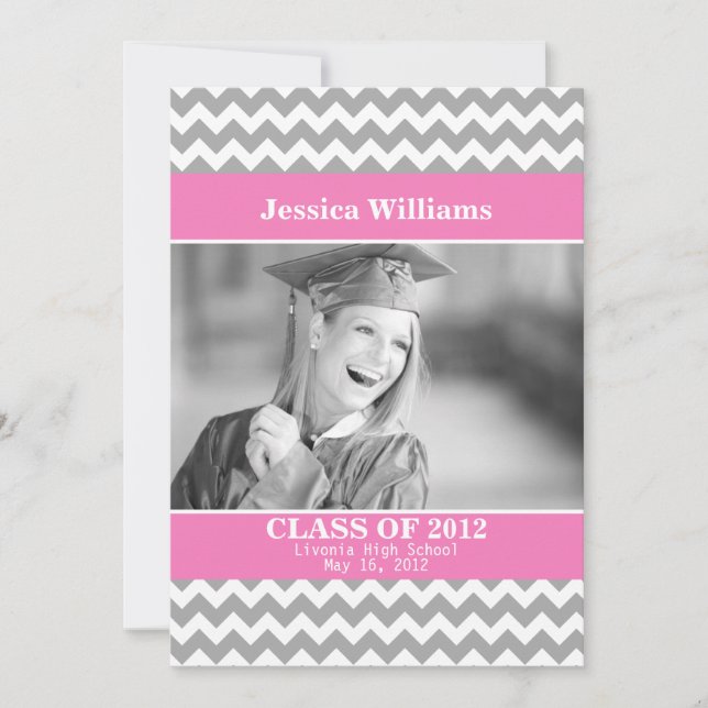 Chic Chevron Graduation Invitation (Front)