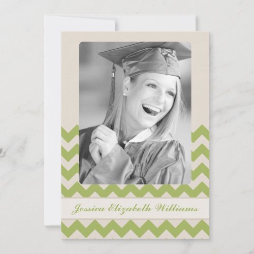 Chic Chevron Graduation Personalized Invitations