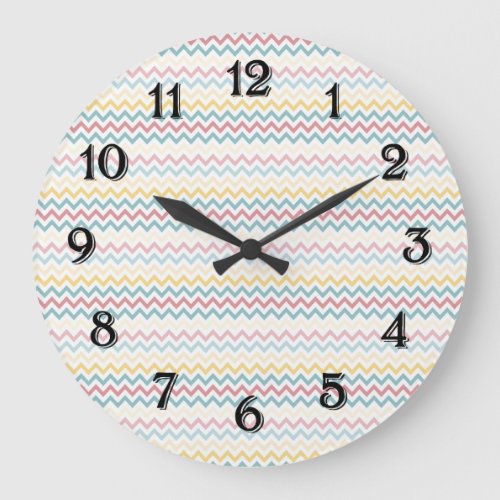 Chic Chevron Large Clock