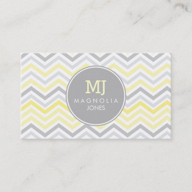 Chic Chevron Modern Professional Business Card (Front)