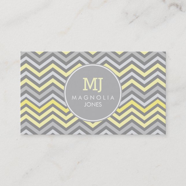 Chic Chevron Modern Professional Business Card (Front)