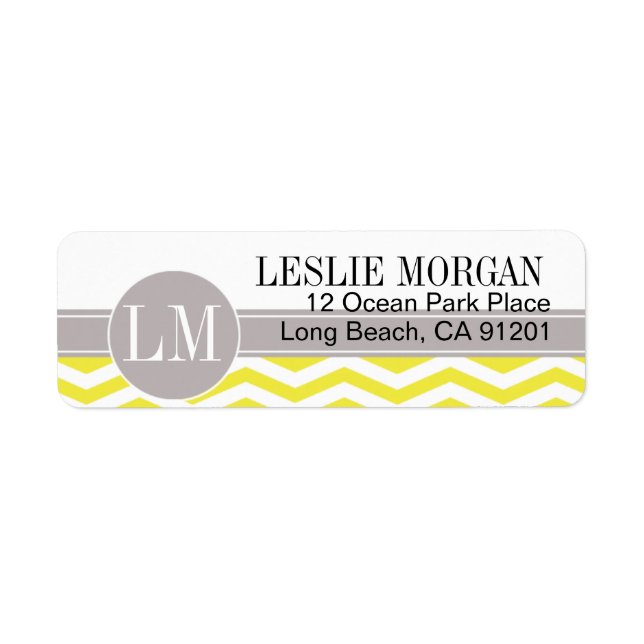 Chic Chevron Monogram | yellow Label (Front)