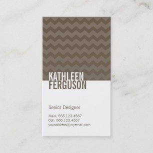 Chic chevron pattern ash gray two tone stylish business card