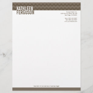 Chic chevron pattern ash gray two tone stylish letterhead