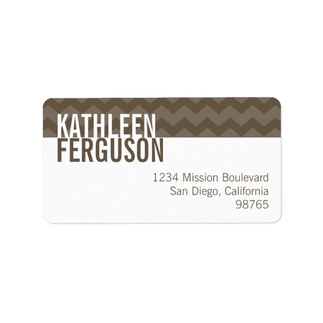 Chic chevron pattern gray custom return address label (Front)