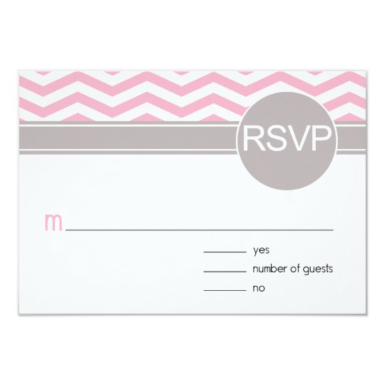 Chic Chevron RSVP | pink Card