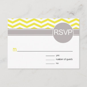 Chic Chevron RSVP yellow