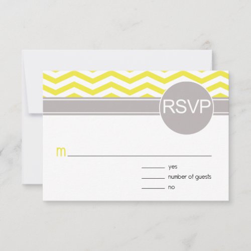 Chic Chevron RSVP  yellow