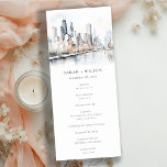 Chic Chicago, Illinois City Scape Wedding Program<br><div class="desc">If you need any further customization please feel free to email me on yellowfebstudio@gmail.com. or message via Zazzle.</div>
