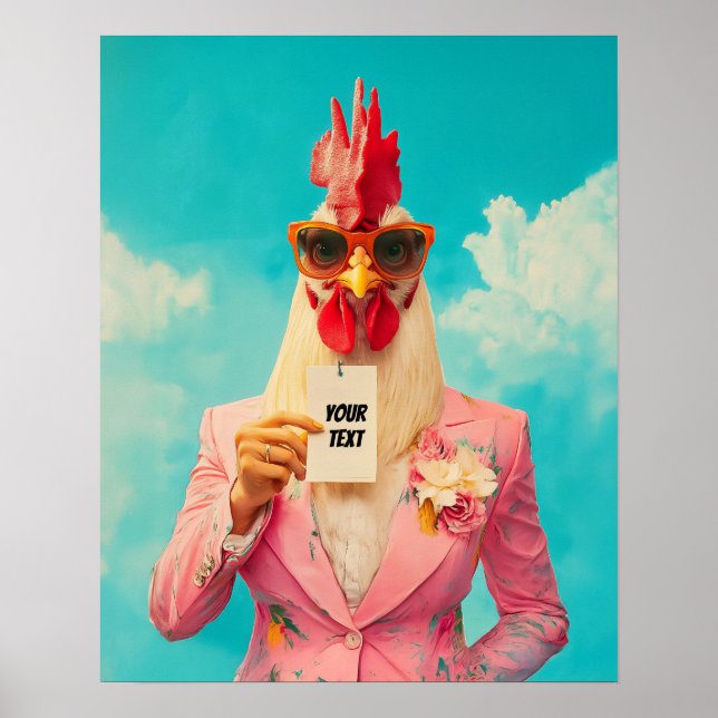 Chic Chicken in Pink Suit Poster (Front)