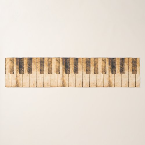 Chic Oblong Delicate Fabric Chiffon Jazz Distressed Piano Keys Scarf
