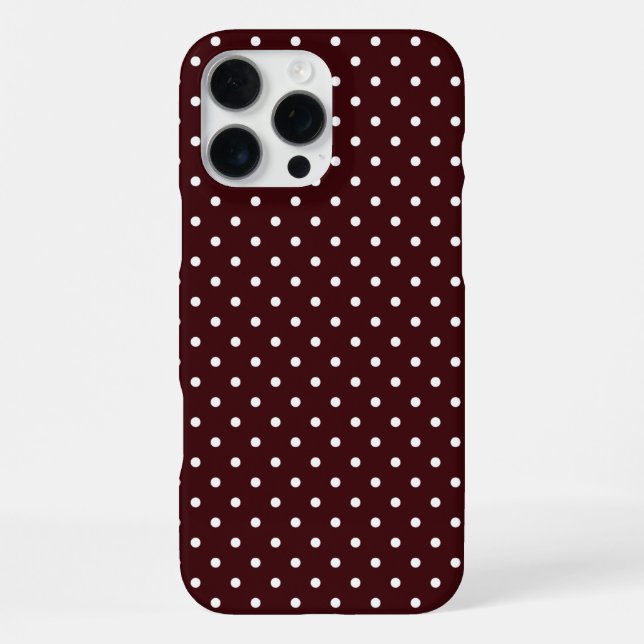 Chic Chocolate Brown & White Polka Dot Pattern Iphone Case (Back)