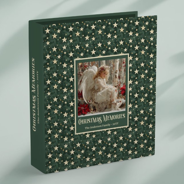 Chic Christmas Angel Red Green Gold Memory Albums 3 Ring Binder (Chic Christmas Angel Red Green Gold Memory Albums)