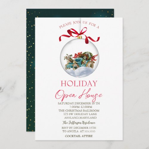 Chic Christmas Ball Holiday Open House  Invitation