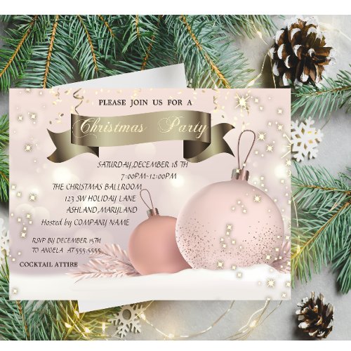 Chic Christmas Balls Company Christmas Party Invitation