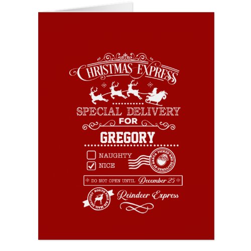 Chic Christmas Express Special Delivery Monogram