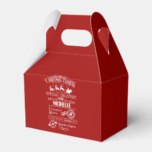 Chic Christmas Express Special Delivery Monogram Favor Boxes
