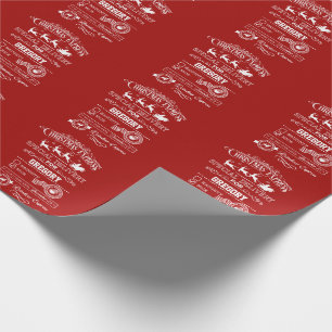 Chic Christmas Express Special Delivery Monogram Wrapping Paper