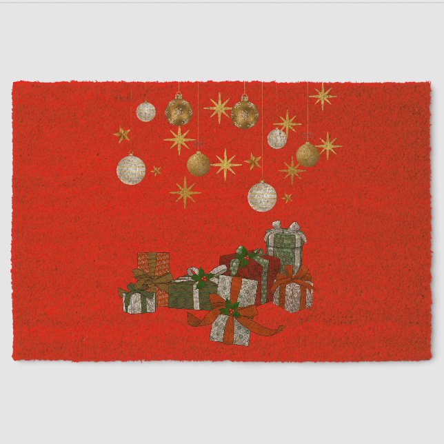 Chic Christmas Fiber Doormat (Front)